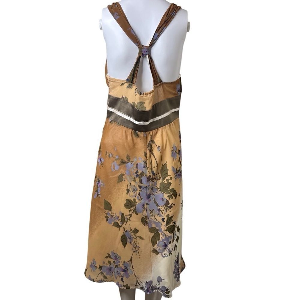 Watcher V Neck Knee Length Floral Dress Brown Size 8 - Picture 3 of 3